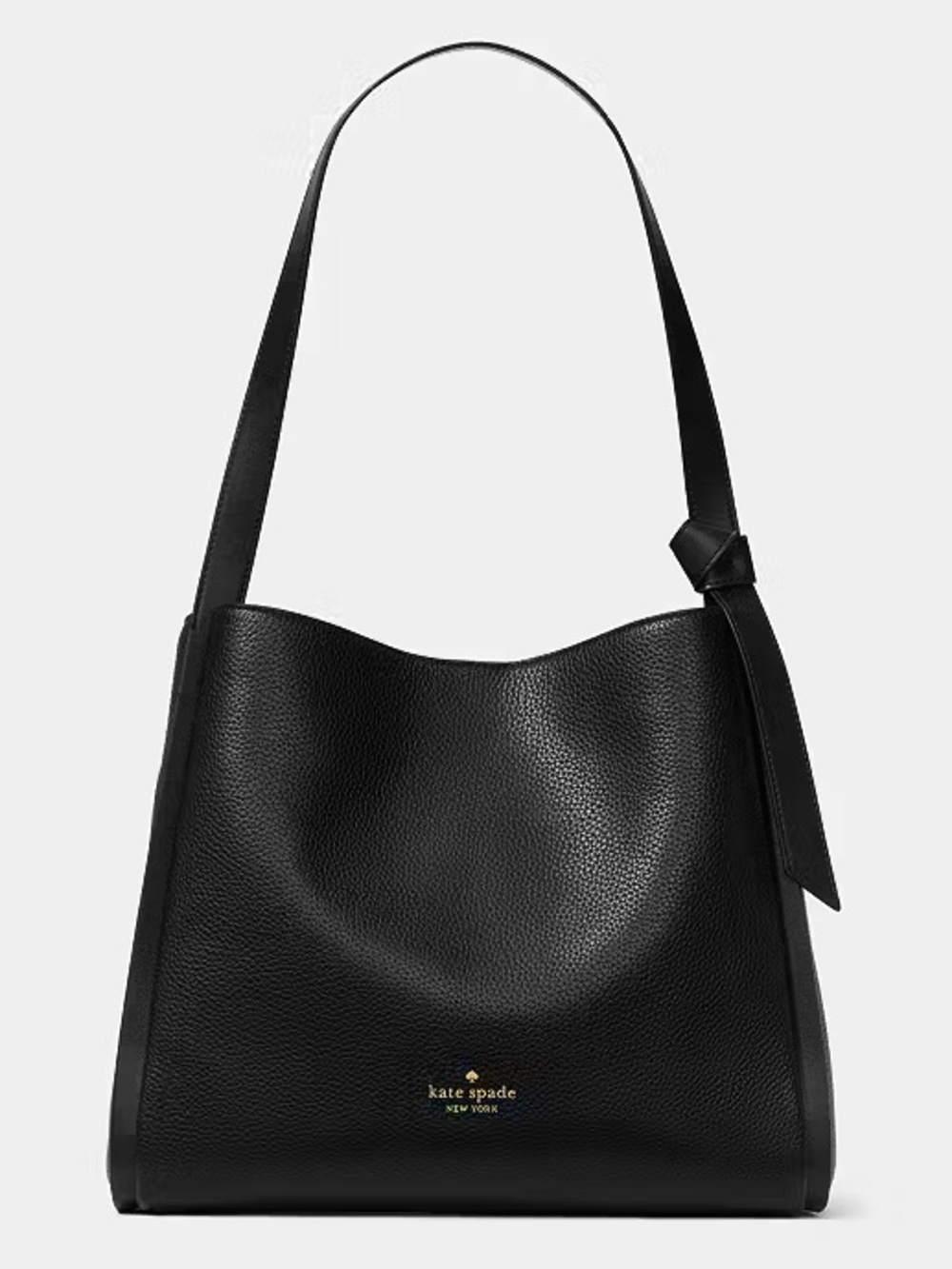 ♠️Kate Spade Knott Pebbled Leather Large Carryall Shoulder Bag, Black NEW NWT